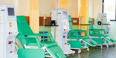 Patient receiving dialysis treatment in the Dialysis Department at Light Shepherd Hospital