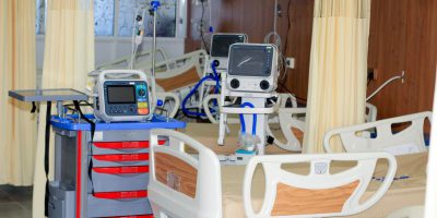 A modern ICU / HDU room at Light Shepherd Hospital with advanced medical equipment and monitors.
