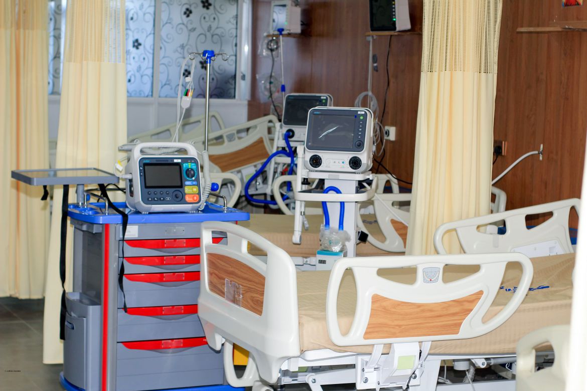 A modern ICU / HDU room at Light Shepherd Hospital with advanced medical equipment and monitors.