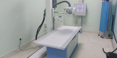 Close-up of advanced Radiology & Imaging equipment in a modern hospital setting.