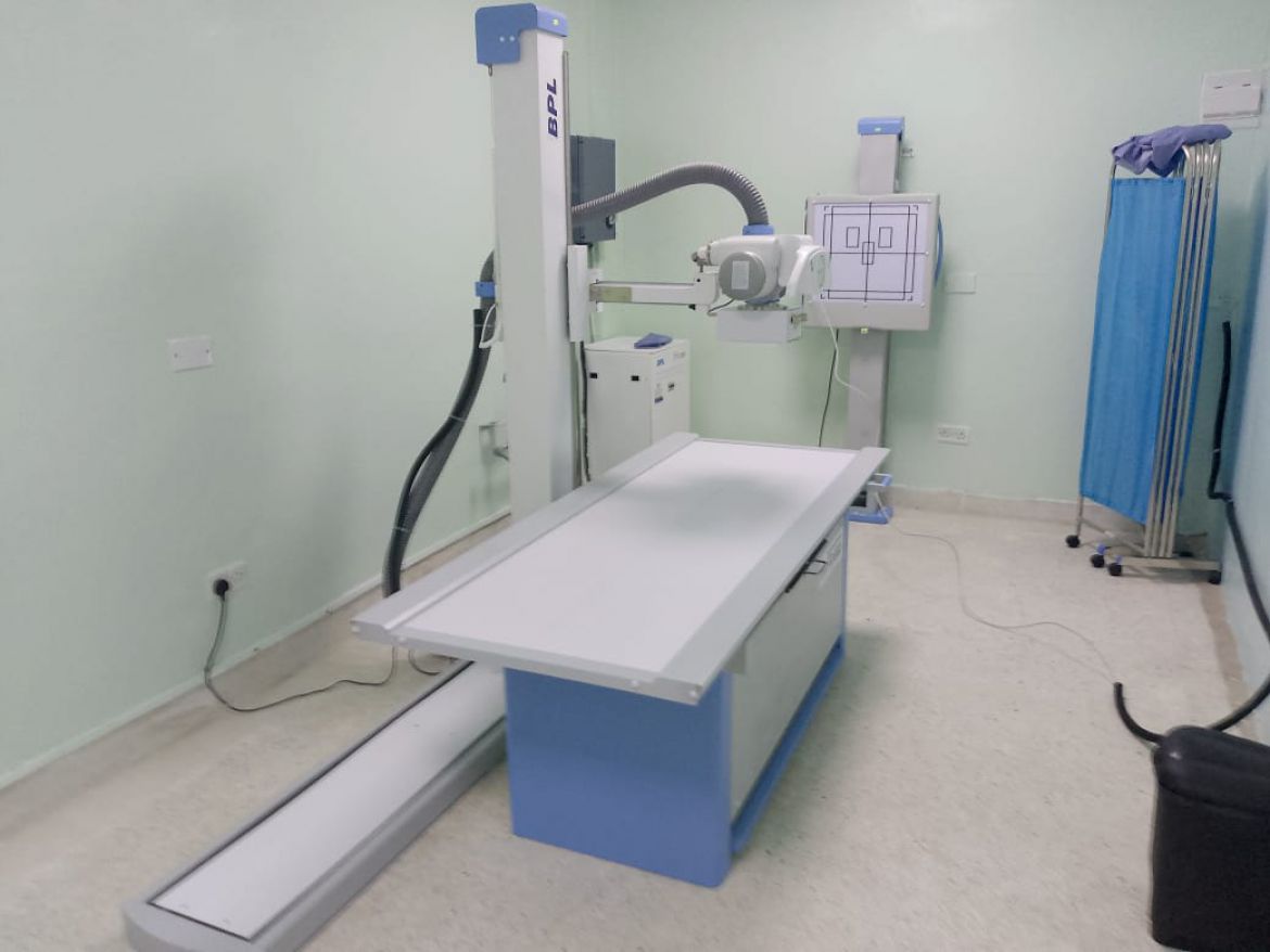 Close-up of advanced Radiology & Imaging equipment in a modern hospital setting.